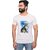 Kryptar Men's White Printed Round Neck T-Shirt