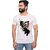 Kryptar Men's White Printed Round Neck T-Shirt