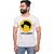 Kryptar Men's White Printed Round Neck T-Shirt
