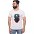 Kryptar Men's White Printed Round Neck T-Shirt