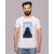 Kryptar Men's White Printed Round Neck T-Shirt