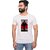 Kryptar Men's White Printed Round Neck T-Shirt