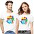 Kryptar Couple White Graphic Print Round Neck T-Shirt Pack of 2