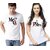 Kryptar Couple White Printed Round Neck T-Shirt Pack of 2