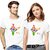 Kryptar Couple White Graphic Print Round Neck T-Shirt Pack of 2