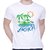 Kryptar Men's White Printed Round Neck T-Shirt