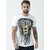 Kryptar Men's White Printed Round Neck T-Shirt