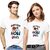 Kryptar Couple White Printed Round Neck T-Shirt Pack of 2