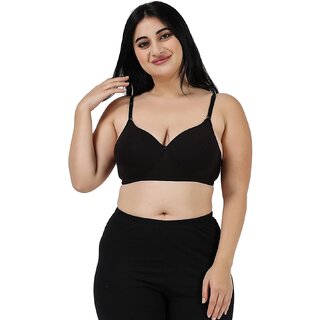 Black full coverage lightly padded bra for women