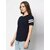 MARVENT Womens Navy Round Neck T-Shirt