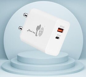 BLACKBEE BB001 QCPD 25w / 3.0 amp fast charger Type C + USB dual port with Type C USB data transfer cable