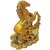 Astroghar Feng Shui Small Golden Horse on Ingot and Lucky Coins for VictoryFame and Luck