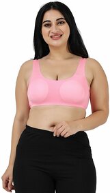 Women Cami Bra Lightly Padded Bra(Pink)