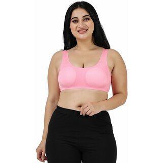 Women Cami Bra Lightly Padded Bra(Pink)