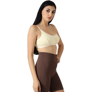 Women Sports Non Padded Workout Sports Bra(Skin)