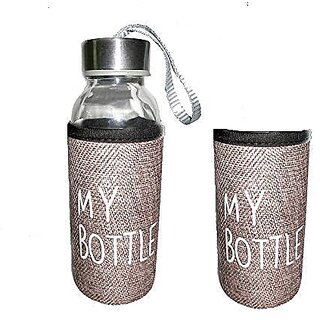 Glass Water Bottle With Cover, 300ml