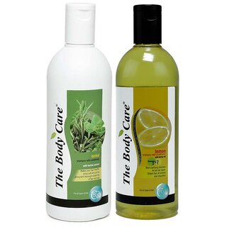 The Body Care Herbal Shampoo and Lemon Shampoo, 400ml, Combo