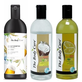 The Body Care Beer Shampoo, Coconut Shampoo and Lemon Shampoo, 400ml Each, Combo