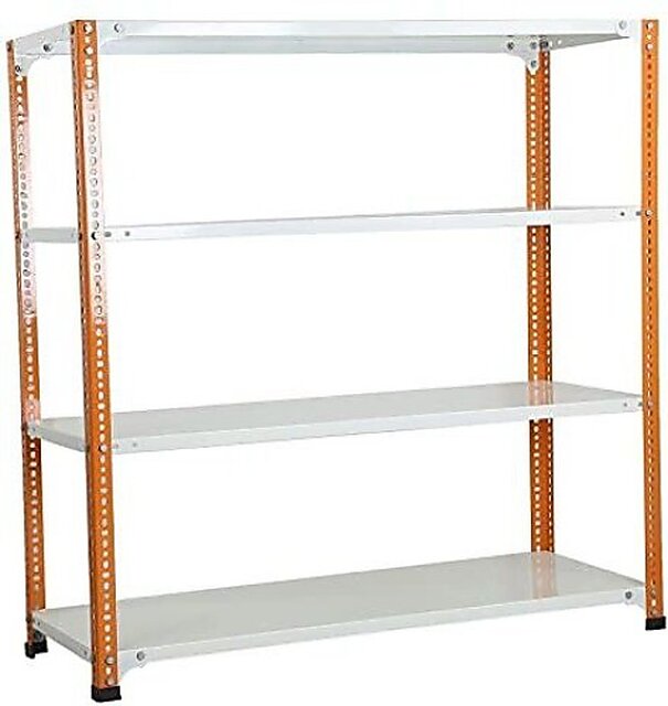 Buy Spacious Slotted Angle CRC Sheet 4 Shelves Multipurpose Powder ...
