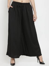 TNQ Women Full Flared Rayon Palazzo  Flared Sharara  Regular Fit Rayon Palazzo Pants
