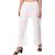 Pack of 2 Women Relaxed Cream, White Cotton Blend Trousers