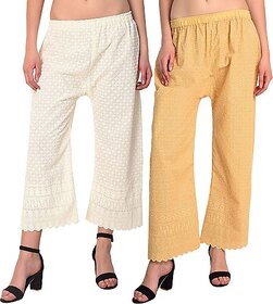 Pack of 2 Women Relaxed Black, Pink Cotton Blend Trousers