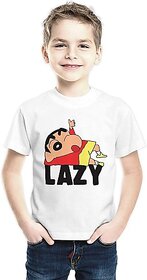 Boys Cartoon/Superhero Cotton Blend T Shirt (White, Pack of 1)