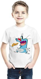 Boys Cartoon/Superhero Cotton Blend T Shirt (White, Pack of 1)