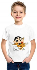 Boys Cartoon/Superhero Cotton Blend T Shirt (White, Pack of 1)