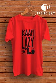 Graphic Print Men Red Round Neck Polyester Casual T-Shirt