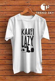 Graphic Print Men White Round Neck Polyester Casual T-Shirt