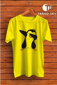 Graphic Print Men Yellow Round Neck Casual T-Shirt