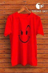Graphic Print Men Red Round Neck Polyester Casual T-Shirt