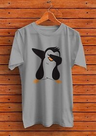 Graphic Print Men Grey Round Neck Casual T-Shirt