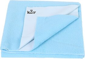 Keviv Cotton Baby Bed Protecting Mat  (Baby Blue, Large)