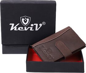 Keviv Men Casual, Formal Brown Genuine Leather RFID  Card Holder  (18 Card Slots)