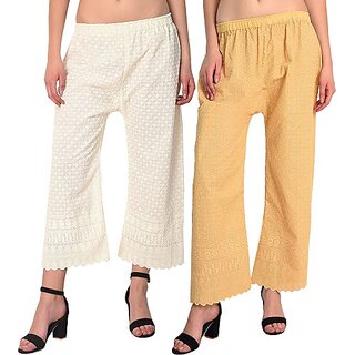 Pack of 2 Women Relaxed Black, Pink Cotton Blend Trousers