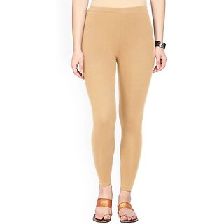 Viaan Ankle Length Western Wear Legging (Beige, Solid)