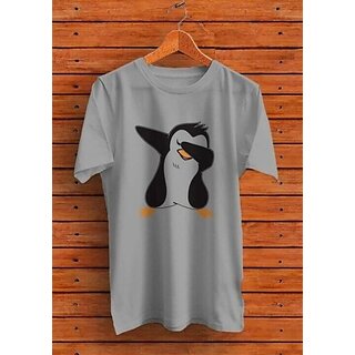 Graphic Print Men Grey Round Neck Casual T-Shirt