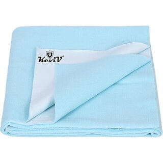 Keviv Cotton Baby Bed Protecting Mat  (Baby Blue, Medium)