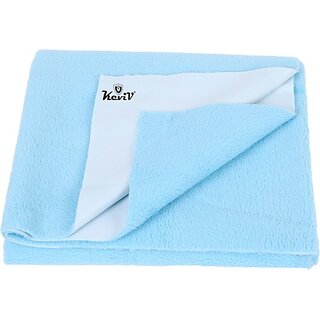 Keviv Cotton Baby Bed Protecting Mat  (Baby Blue, Large)