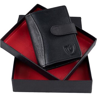 Keviv Men Casual, Formal Black Genuine Leather RFID  Card Holder - Mini  (18 Card Slots)