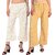 Pack of 2 Women Relaxed Black, Pink Cotton Blend Trousers