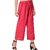 Women Relaxed Pink Cotton Blend Trousers