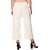 Women Relaxed Cream Cotton Blend Trousers