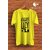 Graphic Print Men Yellow Round Neck Polyester Casual T-Shirt