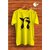 Graphic Print Men Yellow Round Neck Casual T-Shirt