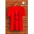 Graphic Print Men Red Round Neck Polyester Casual T-Shirt