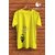 Graphic Print Men Yellow Round Neck Polyester Casual T-Shirt
