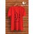 Graphic Print Men Red Round Neck Polyester Casual T-Shirt